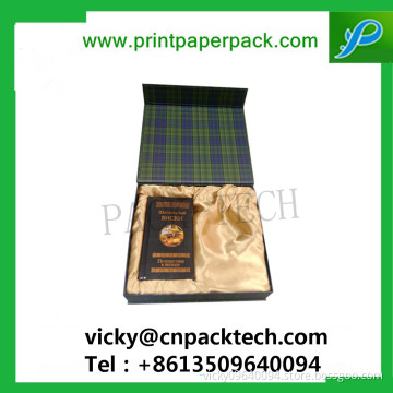 Customized Ribbon Hinged Closure Easy Stock Cardboard  Cosmetic Paper Box Suit Foldable Book Style Gift Packaging Box